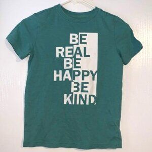 Cat & Jack Youth Green Graphic Tee "Be Real Be Happy Be Kind" S (6/7) Cotton Ble